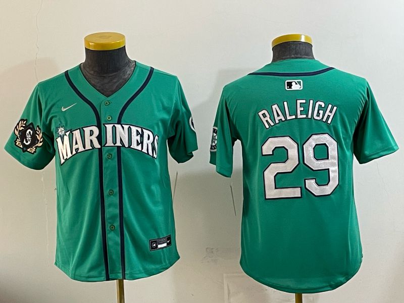 Youth Seattle Mariners #29 Raleigh Green Game 2026 Nike MLB Jersey style 06->youth mlb jersey->Youth Jersey